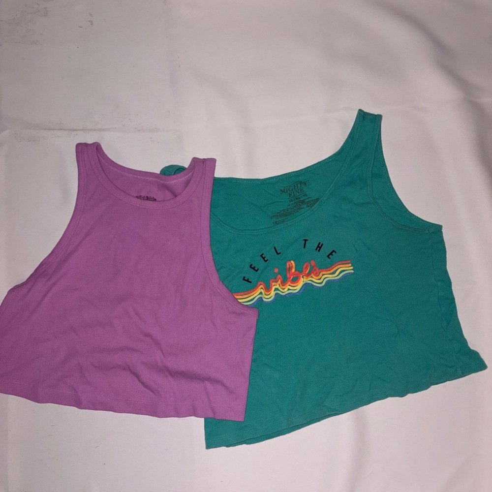 Purple and Teal Crop Tops